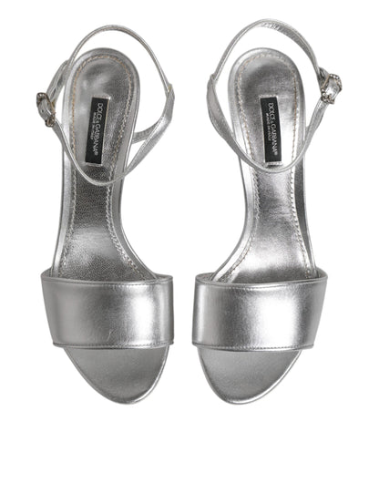 Dolce & Gabbana Silber KEIRA Heels Riemchensandalen Schuhe
