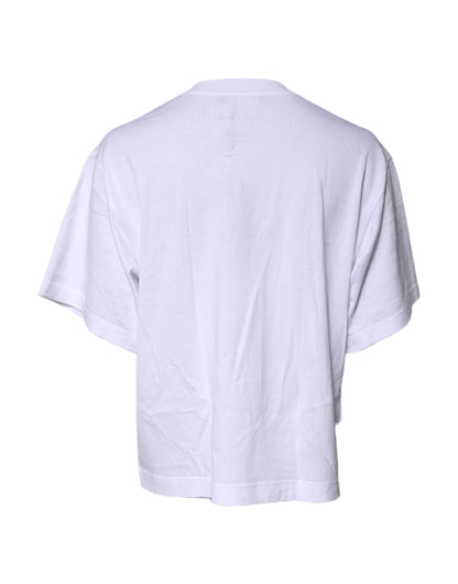 Dolce & Gabbana Weißes Kurzarm-T-Shirt mit DG-Logo-Aufdruck