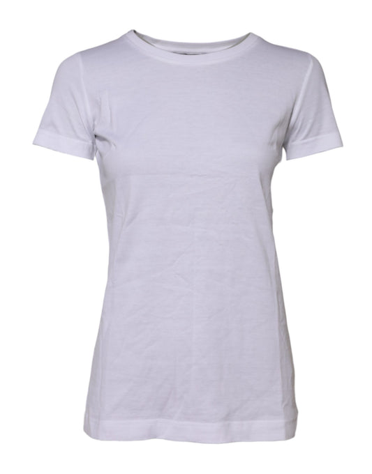 Dolce & Gabbana Weißes T-Shirt mit kurzen Ärmeln und Rundhalsausschnitt