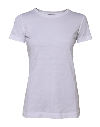 Dolce & Gabbana Weißes T-Shirt mit kurzen Ärmeln und Rundhalsausschnitt