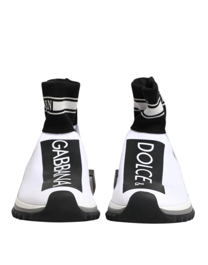 Dolce & Gabbana Weiß Schwarz Sorrento Socken Sneakers Schuhe