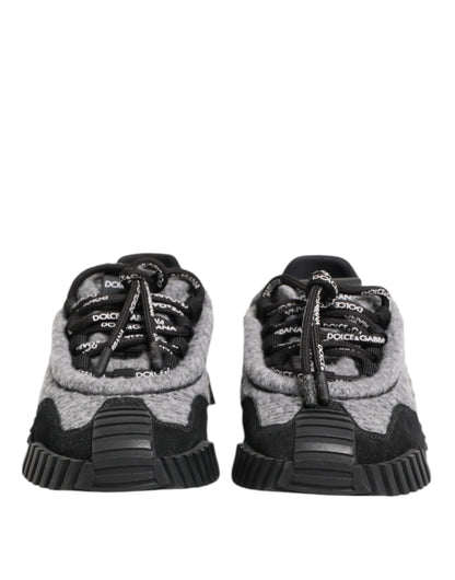 Dolce & Gabbana Schwarz Grau NS1 Low Top Turnschuhe Schuhe