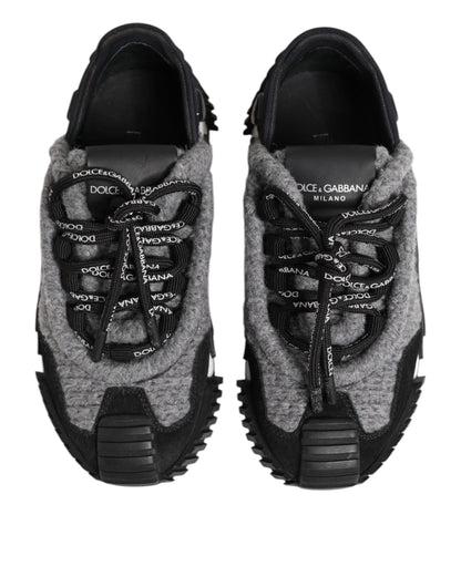 Dolce & Gabbana Schwarz Grau NS1 Low Top Turnschuhe Schuhe