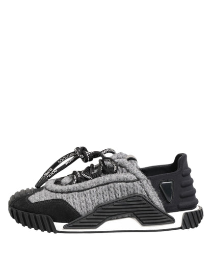 Dolce & Gabbana Schwarz Grau NS1 Low Top Turnschuhe Schuhe