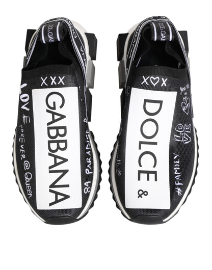 Dolce & Gabbana Schwarz Weiß Sorrento Low Top Sneakers Schuhe