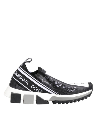 Dolce & Gabbana Schwarz Weiß Sorrento Low Top Sneakers Schuhe