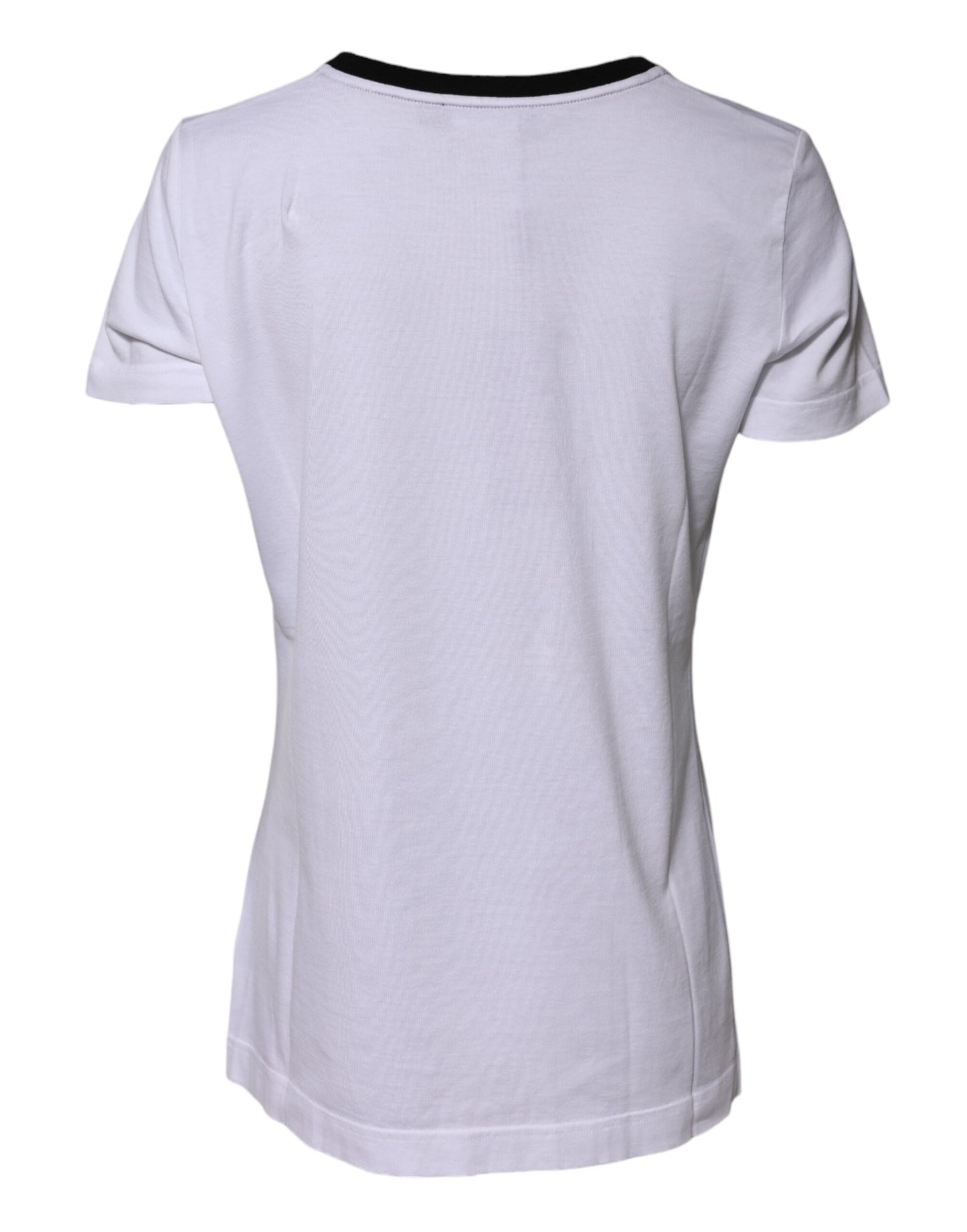 Dolce & Gabbana Weißes Eleganza Baumwoll-T-Shirt mit Rundhalsausschnitt
