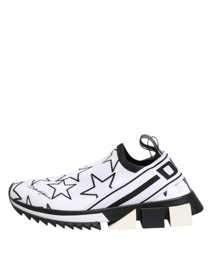Dolce & Gabbana Weiß Sterne Sorrento Low Top Turnschuhe Schuhe