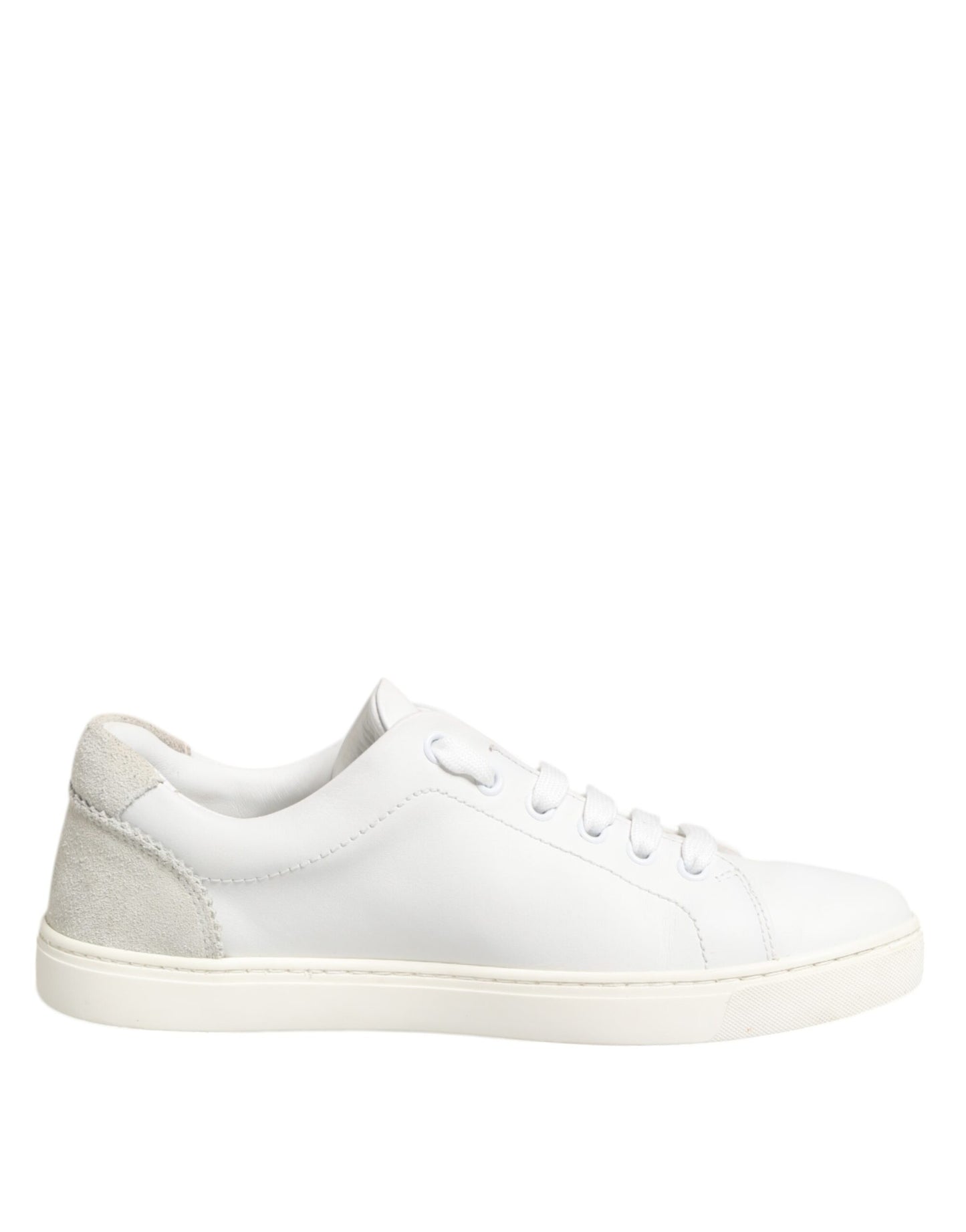 Dolce & Gabbana Weiß Grau Leder Low Top Turnschuhe Schuhe