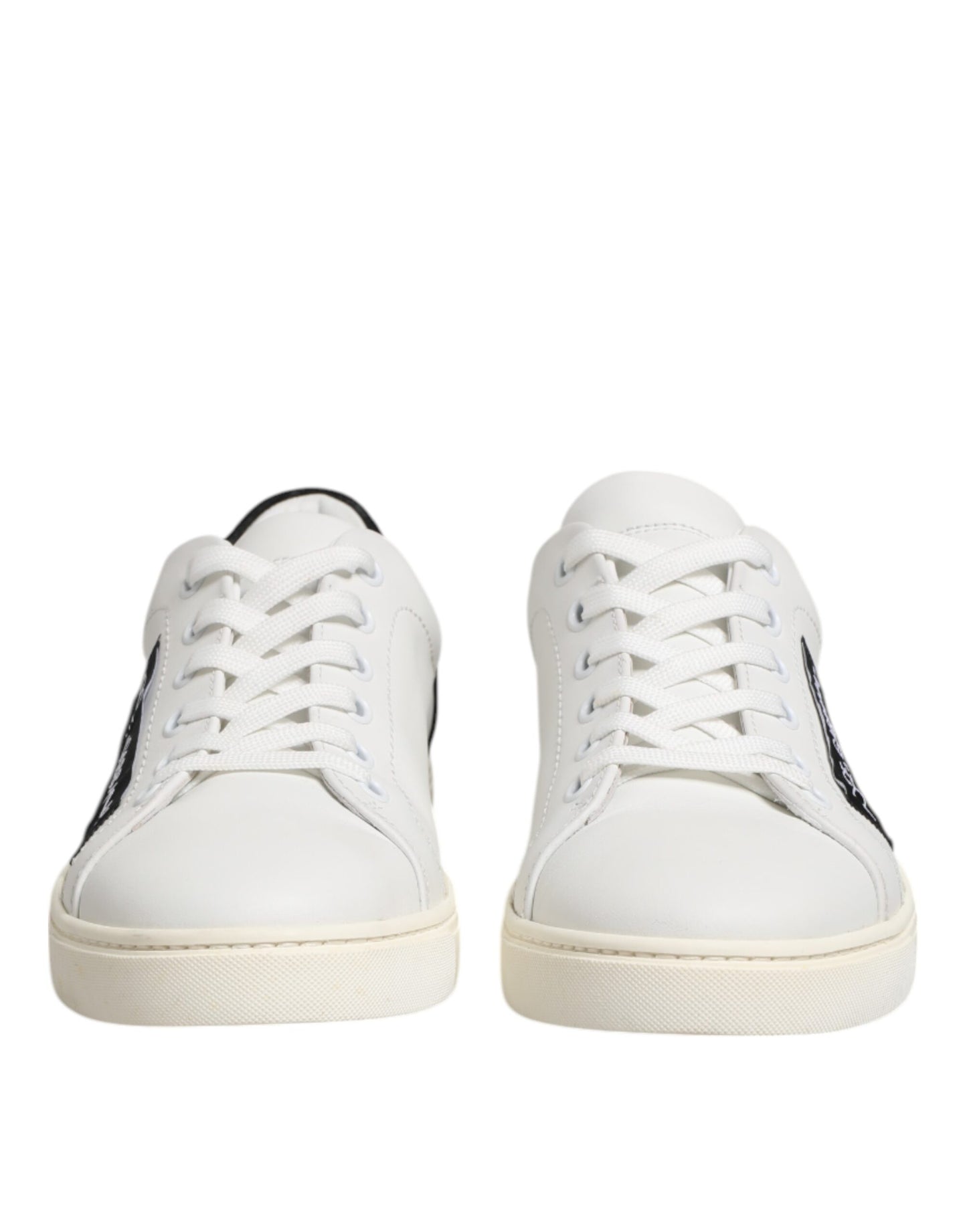 Dolce & Gabbana Weiß Schwarz Leder Low Top Sneakers Schuhe