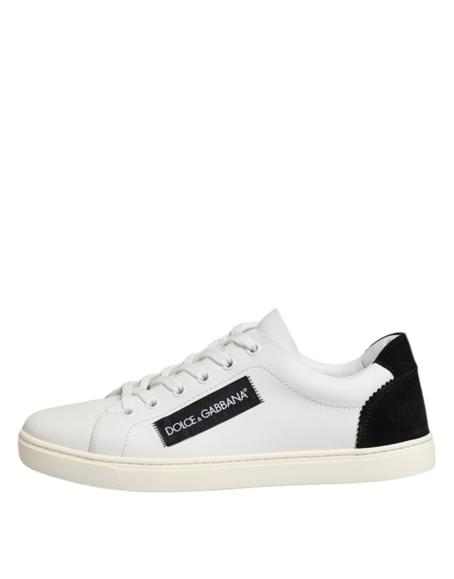 Dolce & Gabbana Weiß Schwarz Leder Low Top Sneakers Schuhe