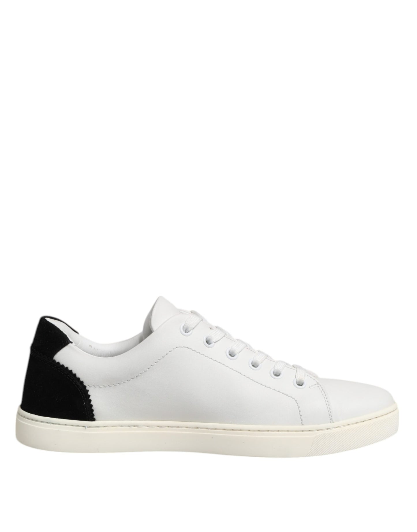Dolce & Gabbana Weiß Schwarz Leder Low Top Sneakers Schuhe