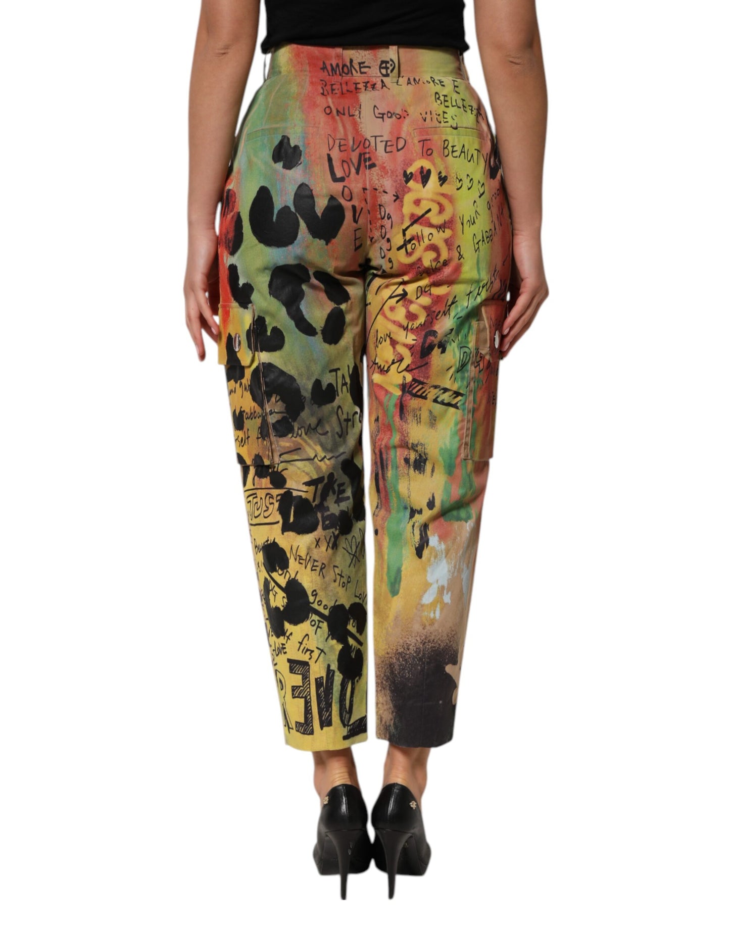 Dolce & Gabbana Multicolor Cargo-Hose mit hoher Taille