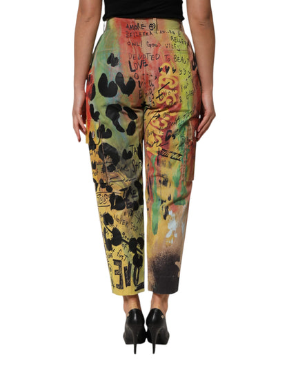 Dolce & Gabbana Multicolor Cargo-Hose mit hoher Taille
