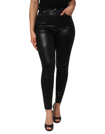 Dolce & Gabbana Schwarze High Waist Skinny GRACE Denim Jeans
