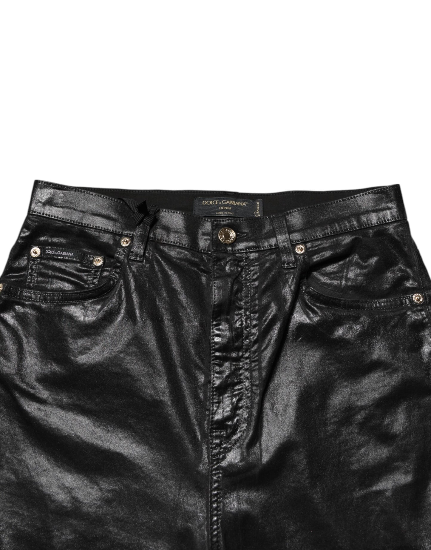 Dolce & Gabbana Schwarze High Waist Skinny GRACE Denim Jeans