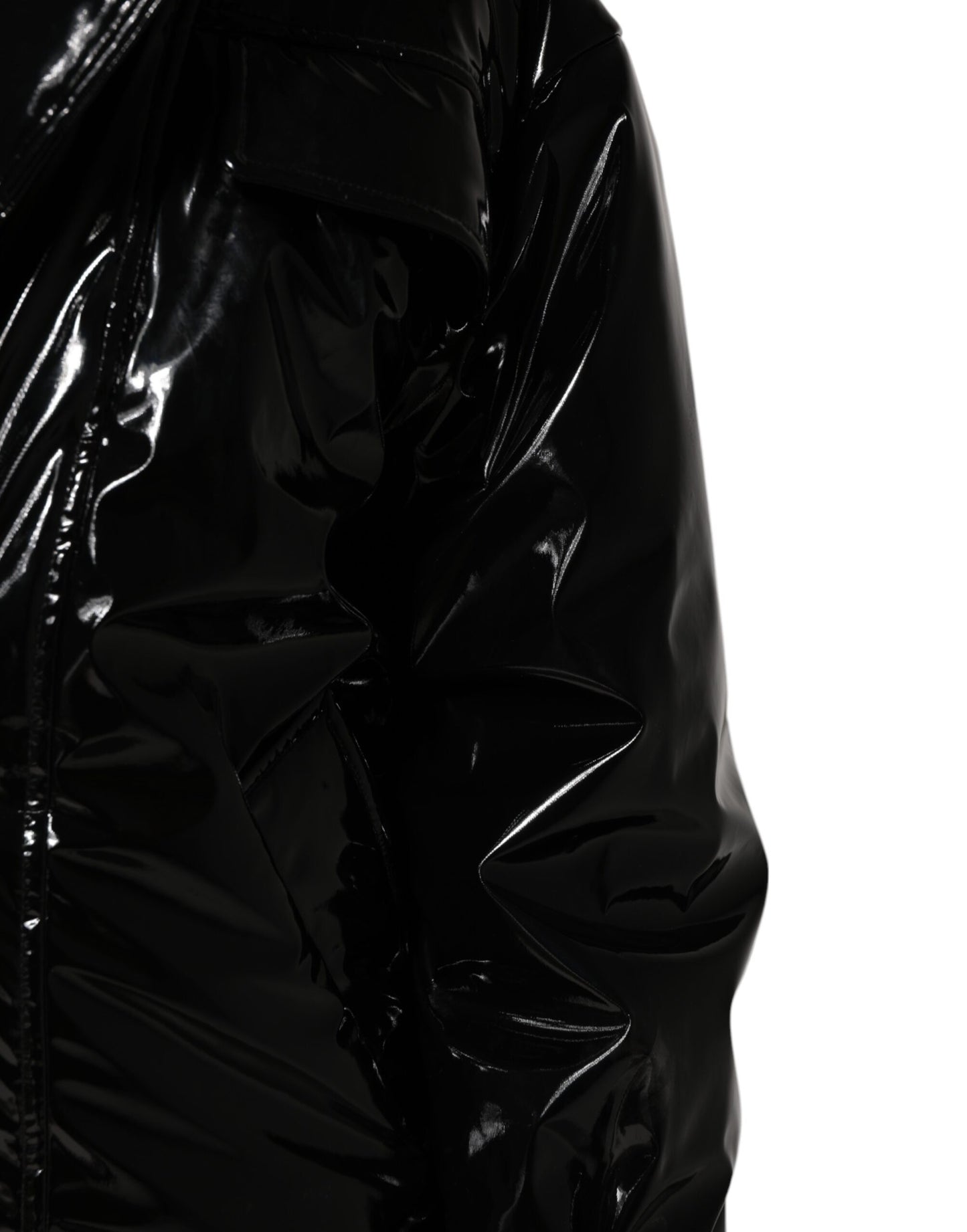 Dolce & Gabbana Schwarzer Polyester-Puffermantel mit Steppung Jacke