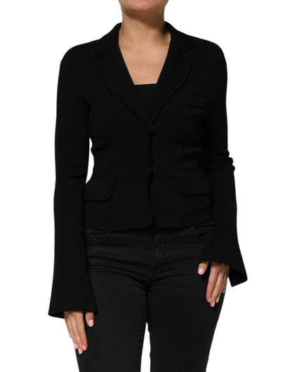 Dolce & Gabbana Schwarze einreihige Blazerjacke aus Viskose