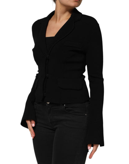 Dolce & Gabbana Schwarze einreihige Blazerjacke aus Viskose