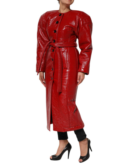 Dolce & Gabbana Einreihiger Trenchcoat aus roter Wolle Jacke