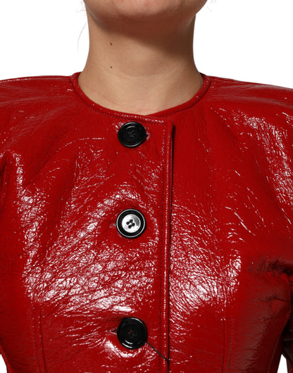 Dolce & Gabbana Einreihiger Trenchcoat aus roter Wolle Jacke