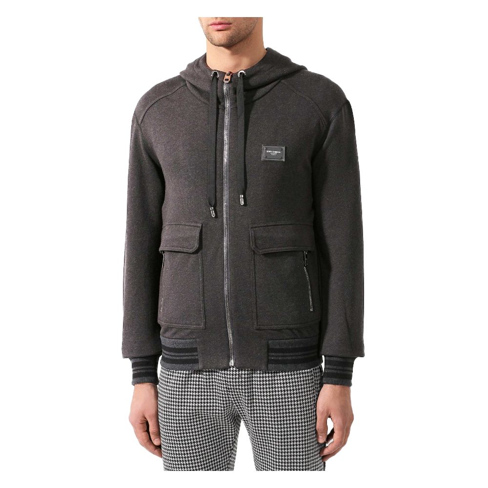 Dolce & Gabbana Grauer Baumwollpullover für Männer