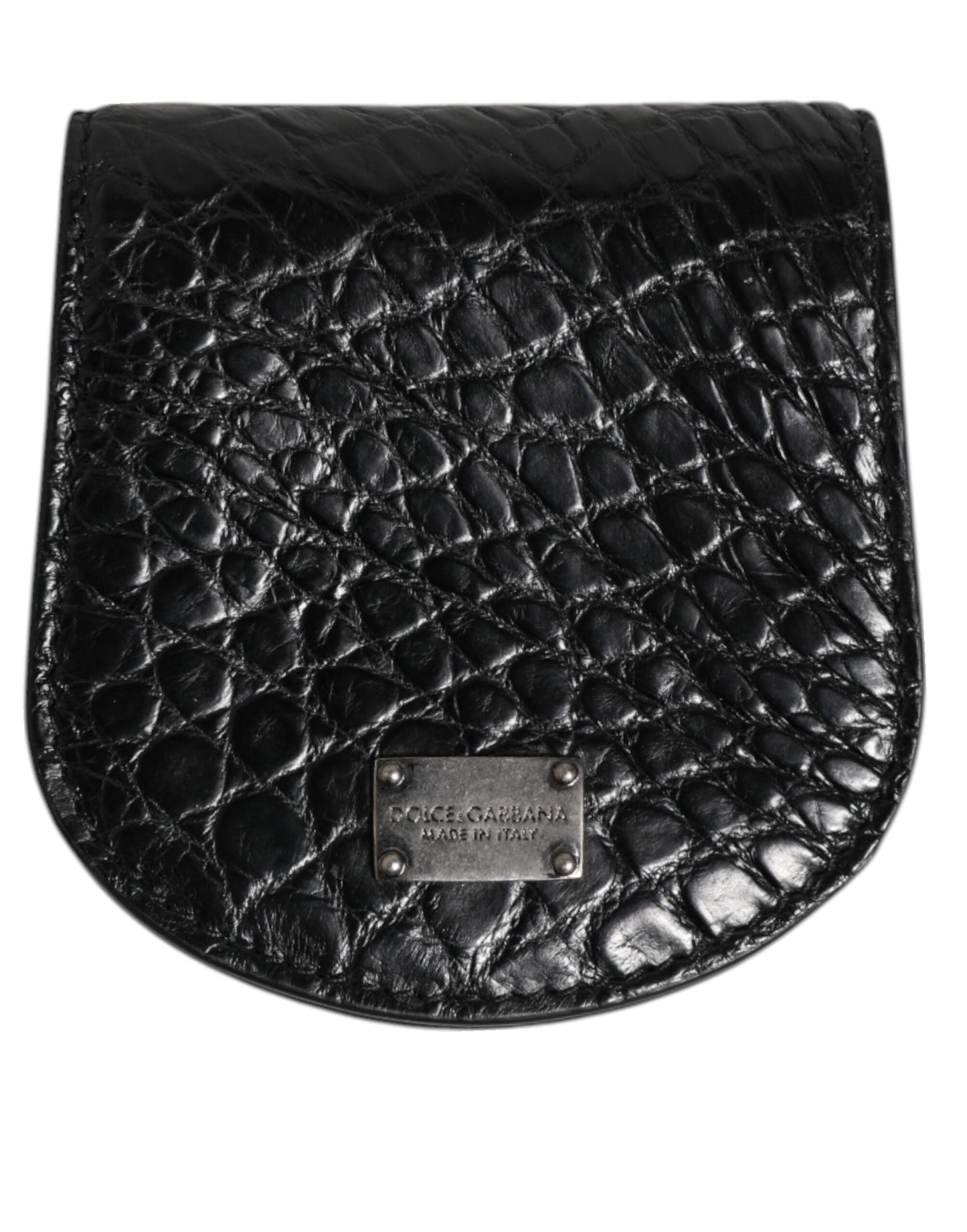 Dolce & Gabbana Schwarz Exotische Haut Münze Kondom Fall Halter Tasche Brieftasche