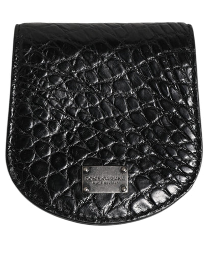 Dolce & Gabbana Schwarz Exotische Haut Münze Kondom Fall Halter Tasche Brieftasche