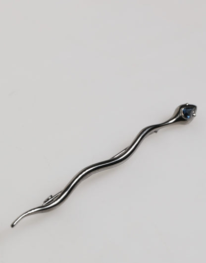 Dolce & Gabbana Schwarz Messing Kristall Spilla Serpente Herren Brosche Pin