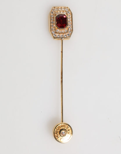 Dolce & Gabbana Strass verzierte Sterling Silber Kragen Brosche Pin
