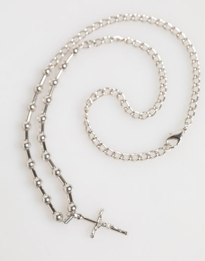 Dolce & Gabbana Silber-Ton Messing Kette religiösen Kreuz Anhänger Halskette