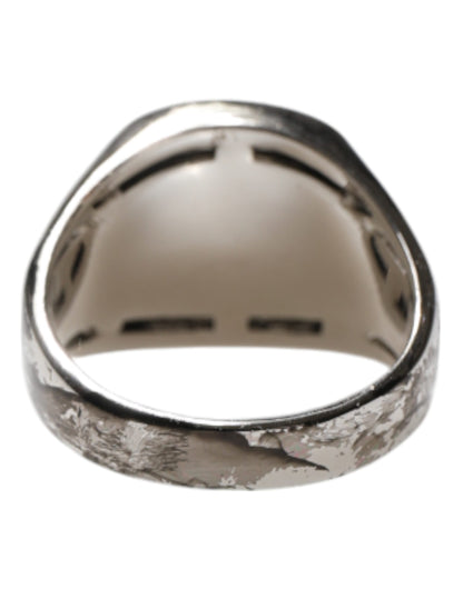 Dolce & Gabbana Silber Ton graviert zwei Farbe Echtmessing Ring