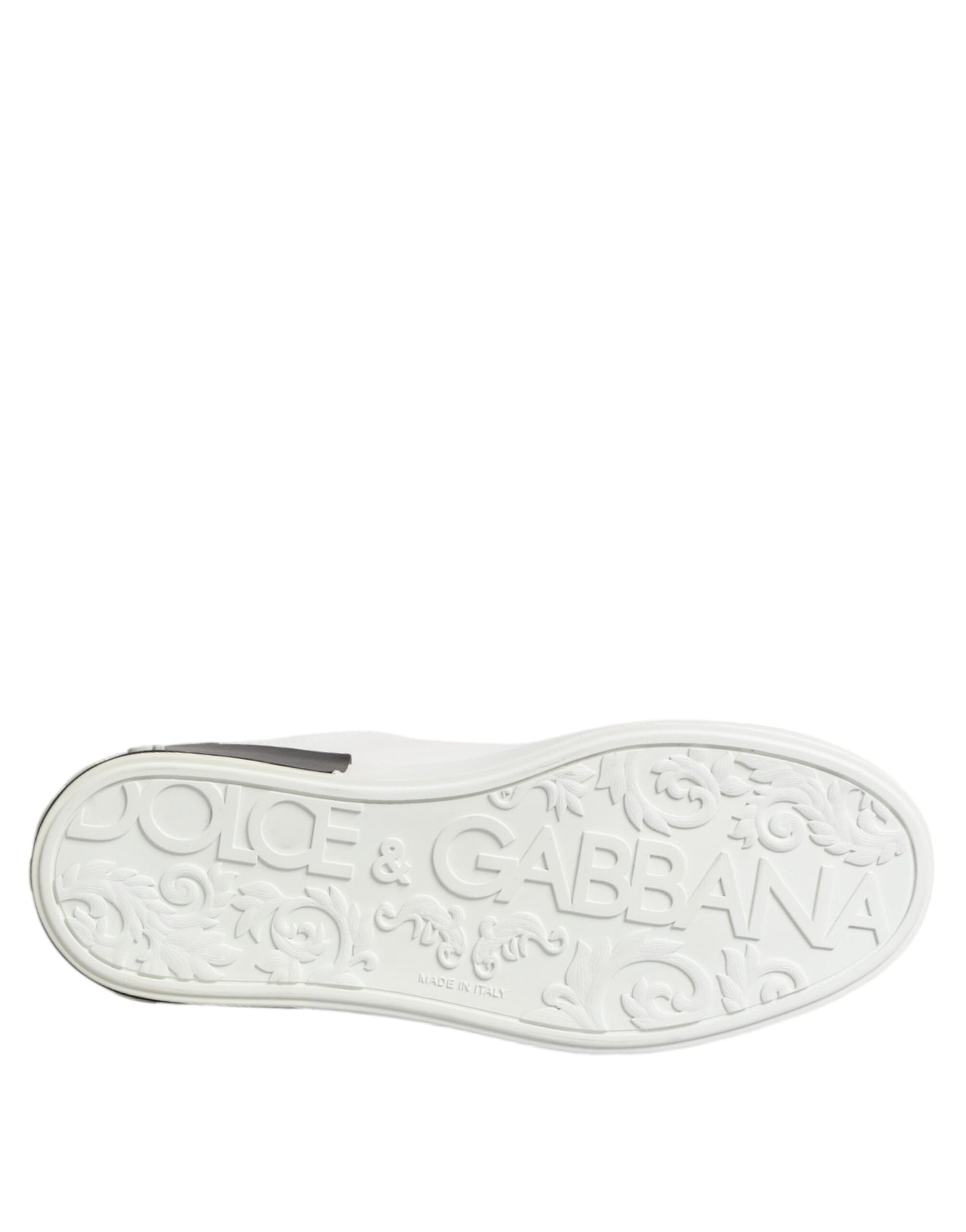 Dolce & Gabbana Weiß Schwarz Leder Portofino Sneaker Schuhe