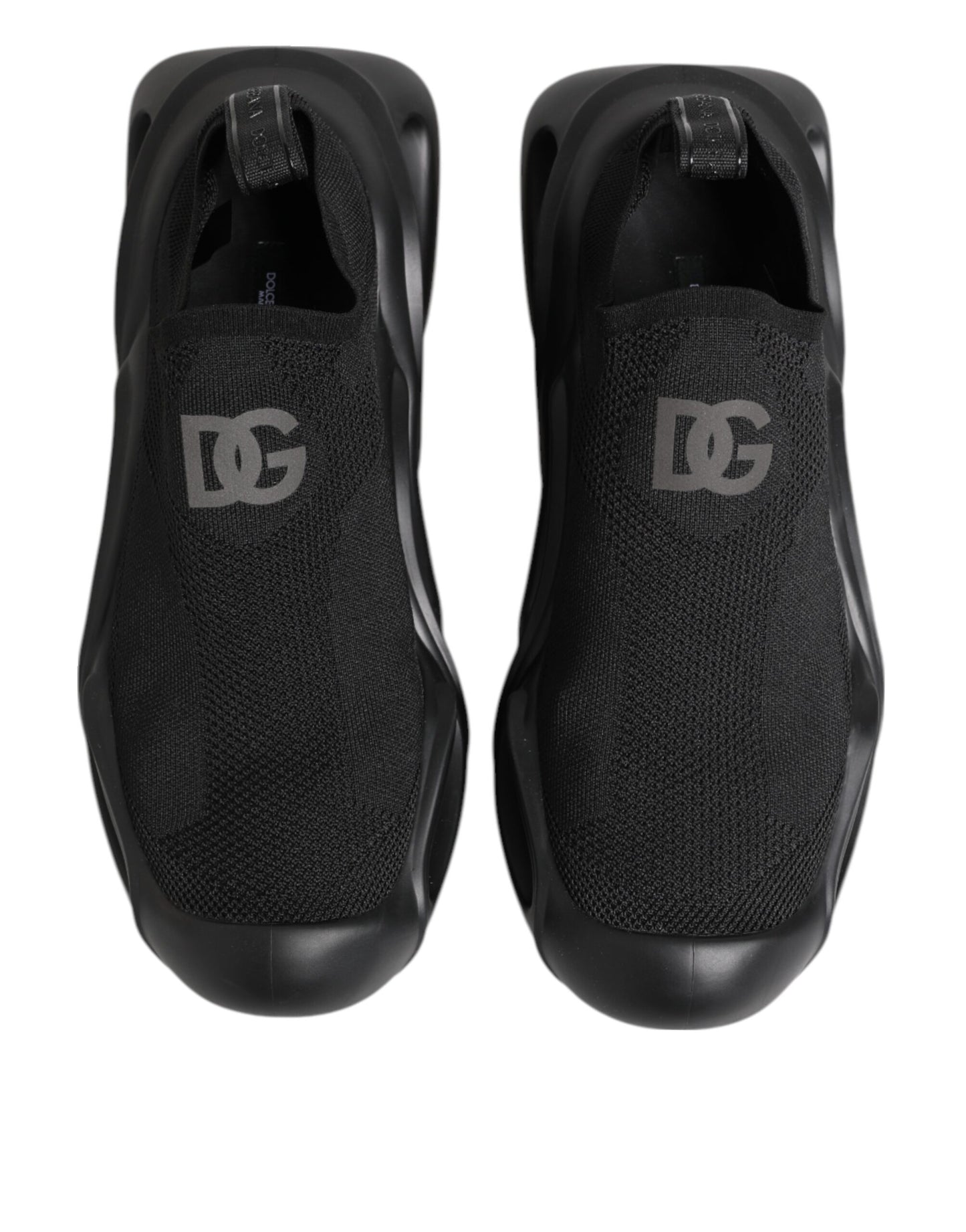 Dolce & Gabbana Schwarz Slip On Wave Low Top Männer Sneaker Schuhe