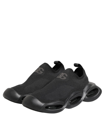 Dolce & Gabbana Schwarz Slip On Wave Low Top Männer Sneaker Schuhe