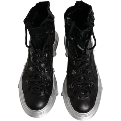 Dolce & Gabbana Schwarzer Nylon-Stiefel