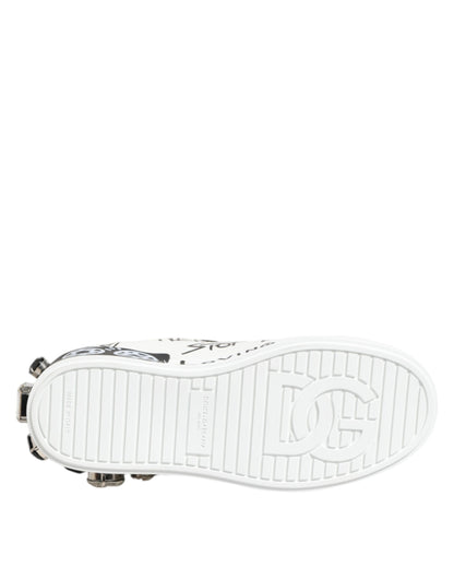 Dolce & Gabbana Weiß Portofino Kristall Turnschuhe Schuhe