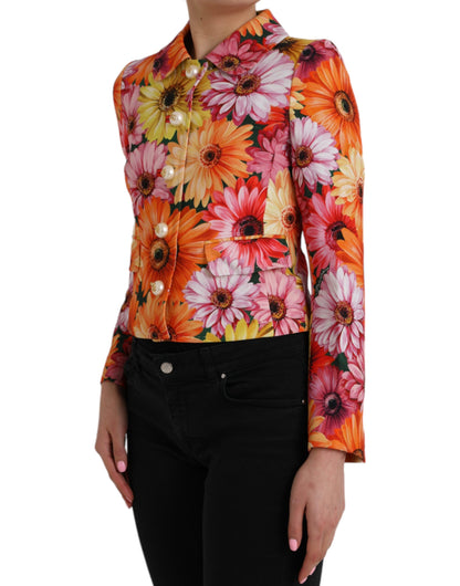 Dolce & Gabbana Multicolor Gänseblümchen Print Floral Fantasy Jacke