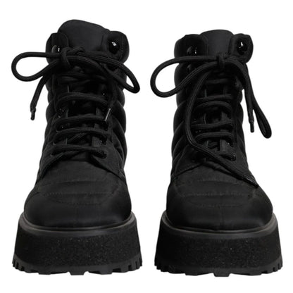 Dolce & Gabbana Schwarzer Nylon-Stiefel