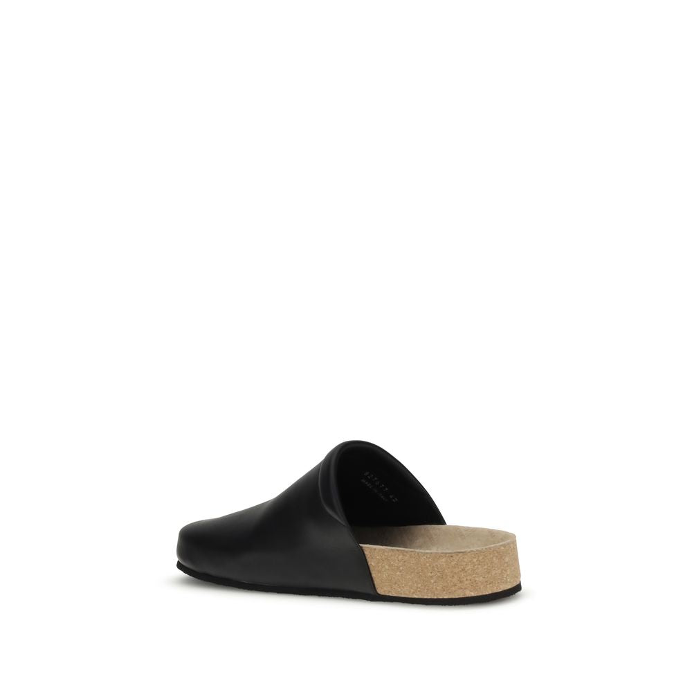 Balenciaga Leder-Pantoletten mit Kork-Innensohle