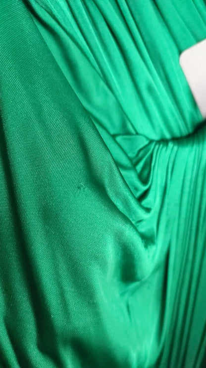 Dolce & Gabbana Dunkelgrünes langärmeliges Midikleid aus Viskose