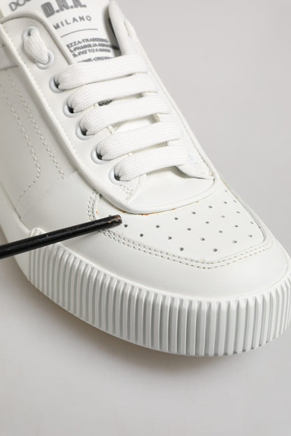 Dolce & Gabbana Weiß Miami Leder Low Top Turnschuhe Schuhe