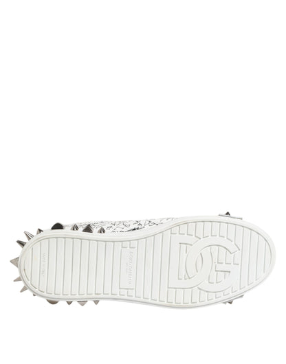Dolce & Gabbana Weiß Portofino Nieten Männer Turnschuhe Schuhe