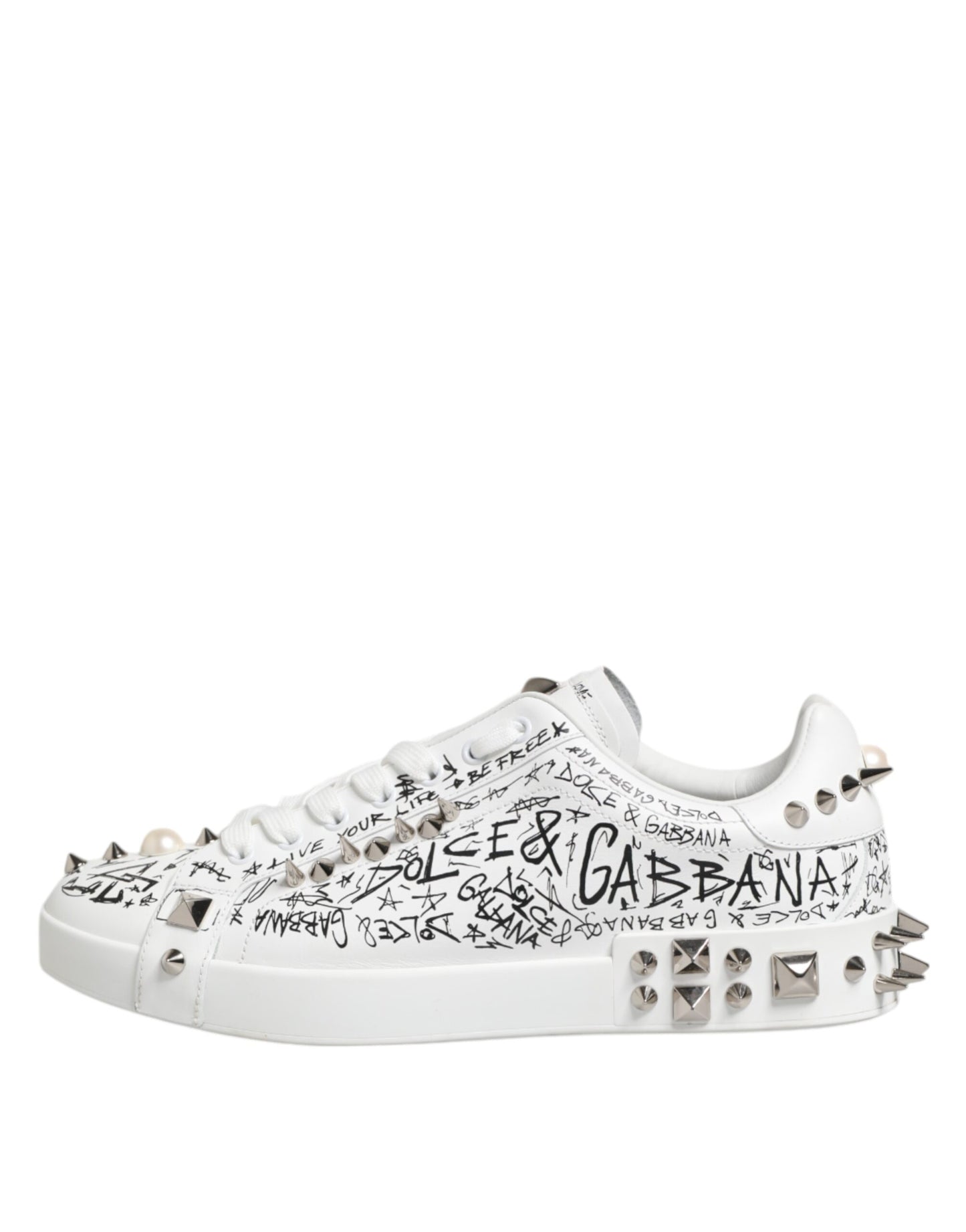 Dolce & Gabbana Weiß Portofino Nieten Männer Turnschuhe Schuhe