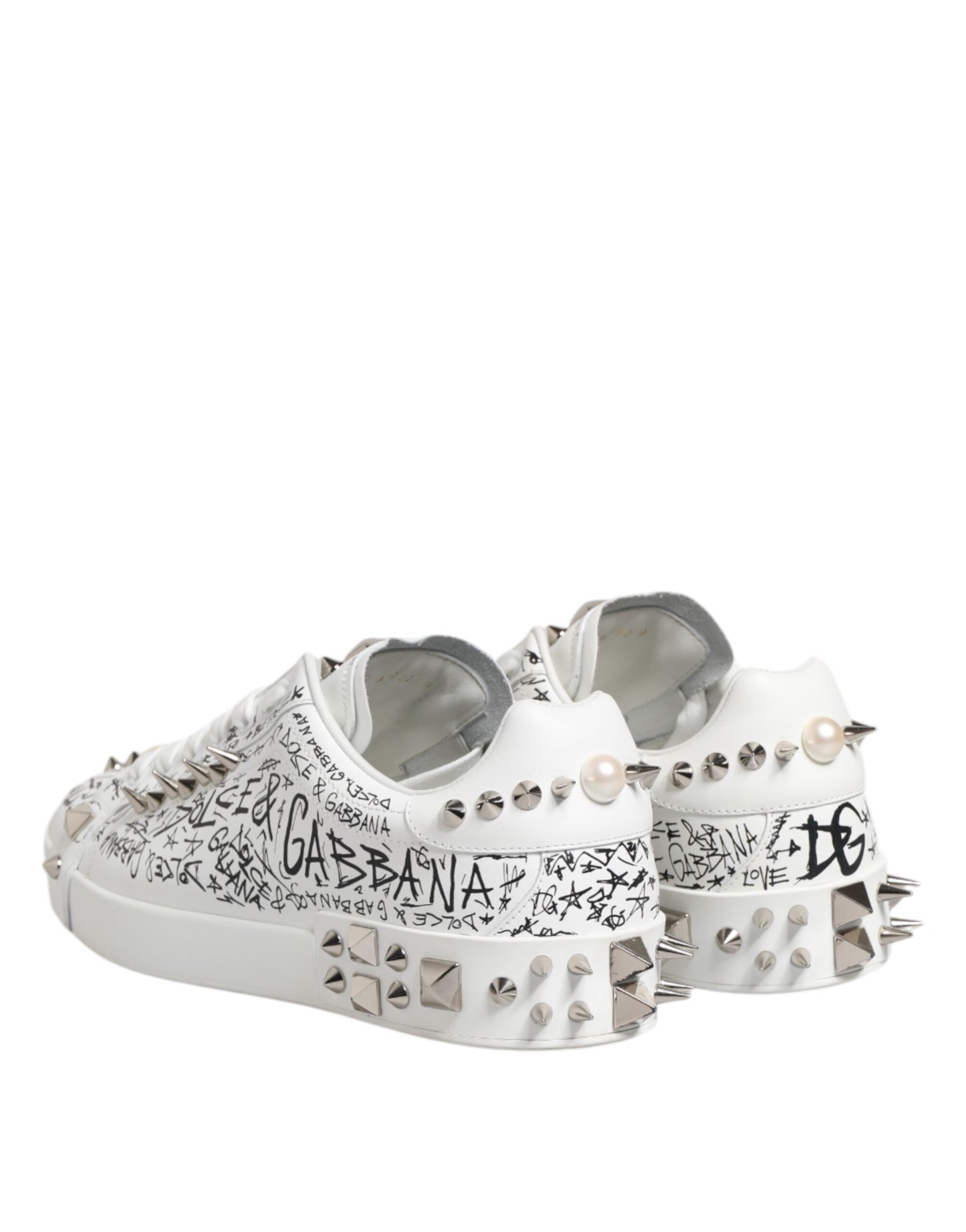 Dolce & Gabbana Weiß Portofino Nieten Männer Turnschuhe Schuhe