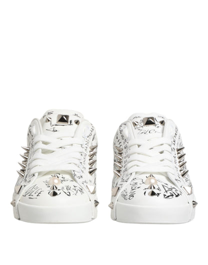 Dolce & Gabbana Weiß Portofino Nieten Männer Turnschuhe Schuhe