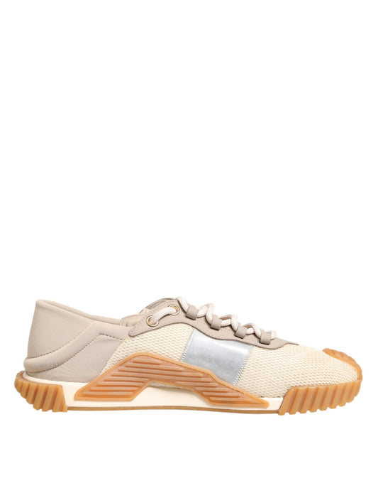 Dolce & Gabbana Beige Lace Up Low Top NS1 Männer Turnschuhe Schuhe
