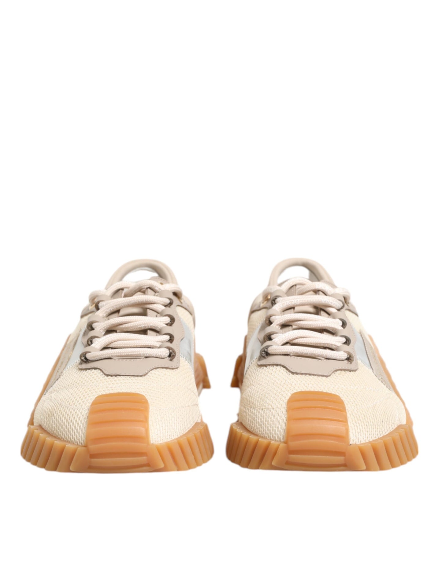 Dolce & Gabbana Beige Lace Up Low Top NS1 Männer Turnschuhe Schuhe