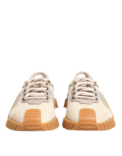 Dolce & Gabbana Beige Lace Up Low Top NS1 Männer Turnschuhe Schuhe