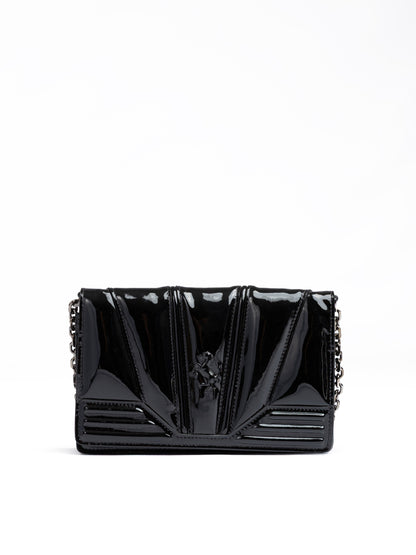 Ferrari Schwarze GT-Lackleder-Tasche mit Kette